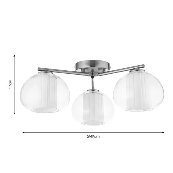 Harnell 3 Light Flush Ceiling Light 6