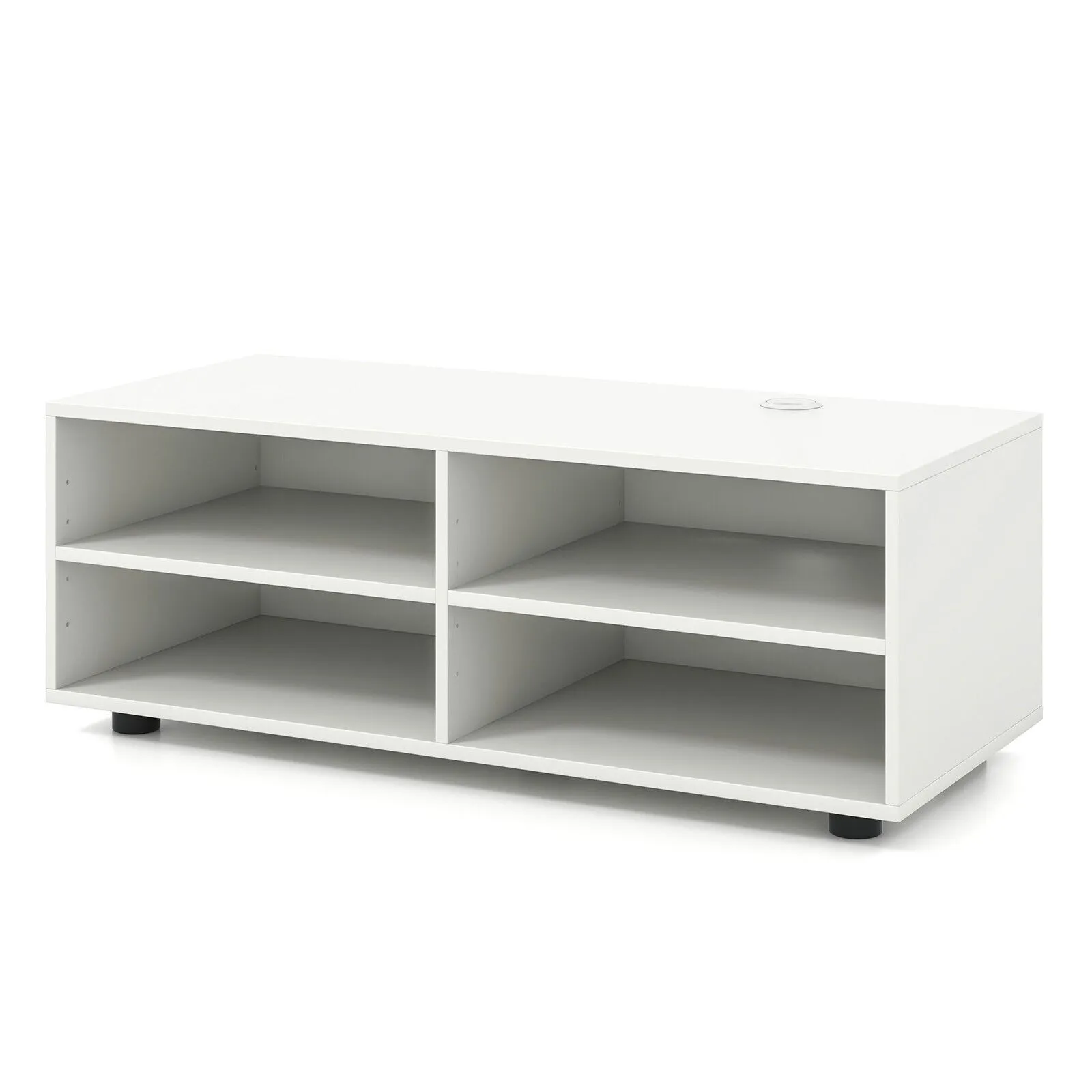 Costway TV Stand for TVs up to 40 Inches Wooden Media Console Table Entertainment Center in White 5