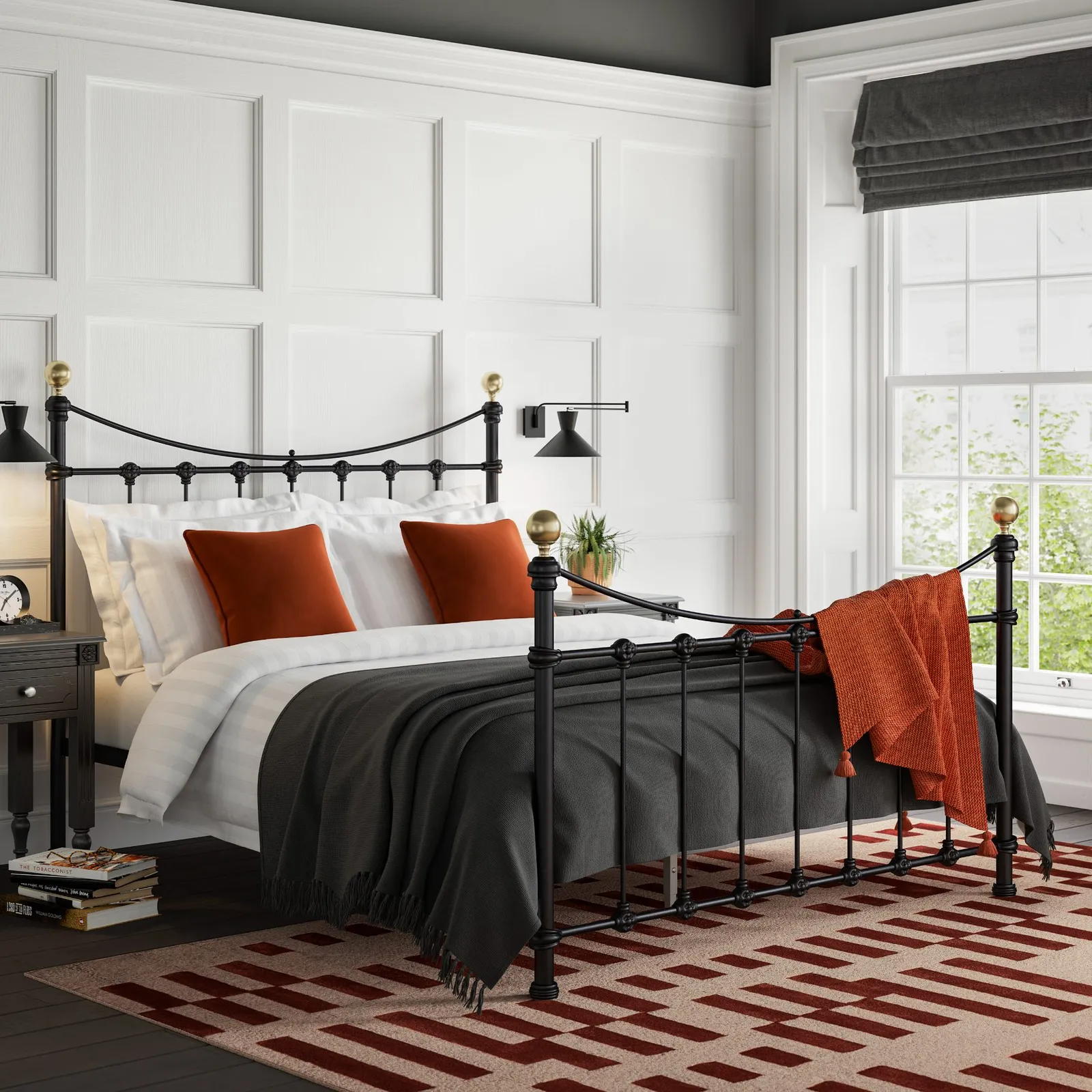 Arabella Bed, Double - Matte Black
