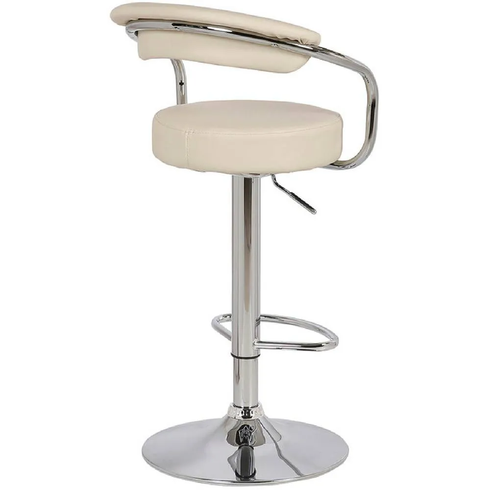 netfurniture Berty Cream Bar Stool Cushioned Padded seat & Back Height Adjustable 5