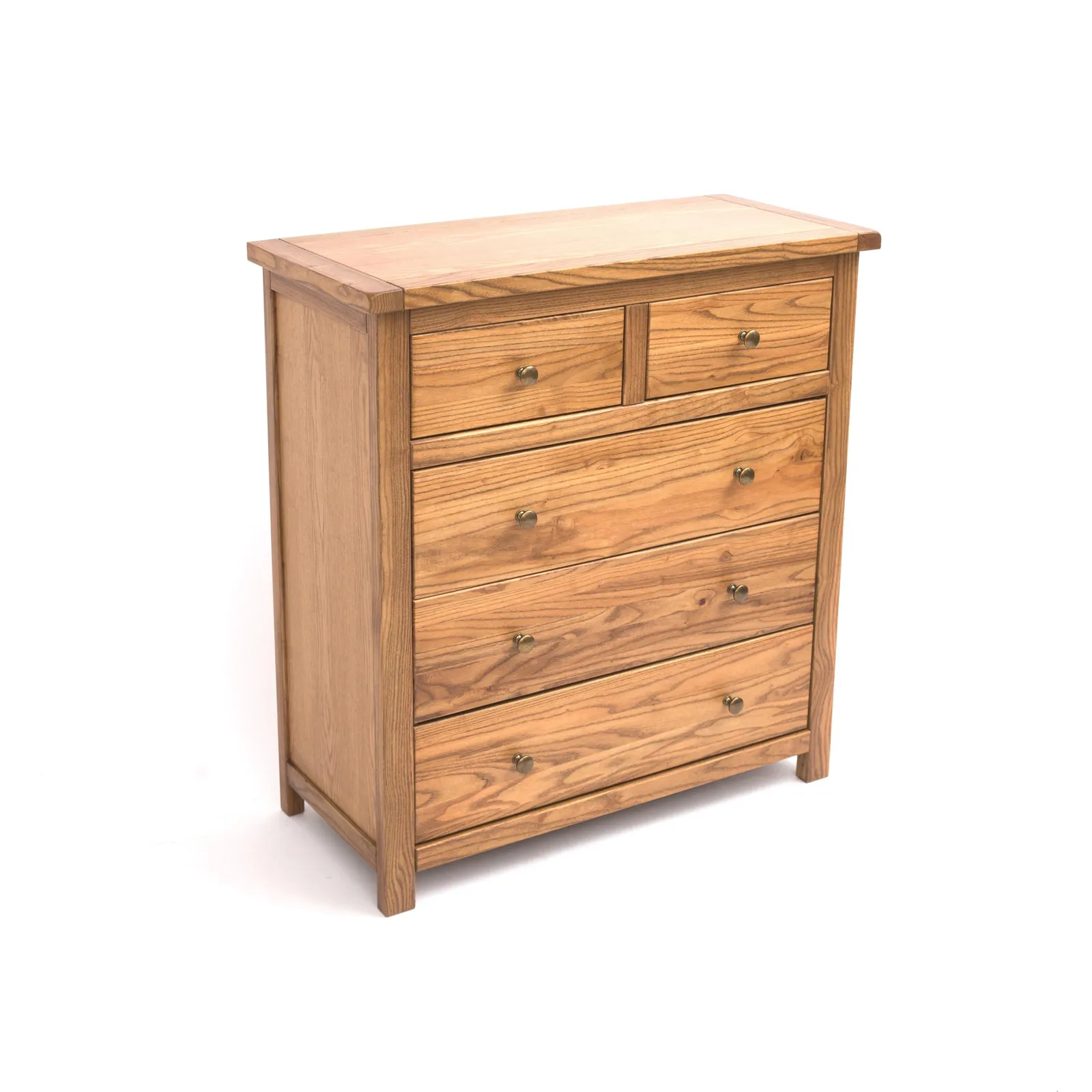 Cabinet Bits Trivento 5 Drawer Chest of Drawers Brass Knob in Natural 3