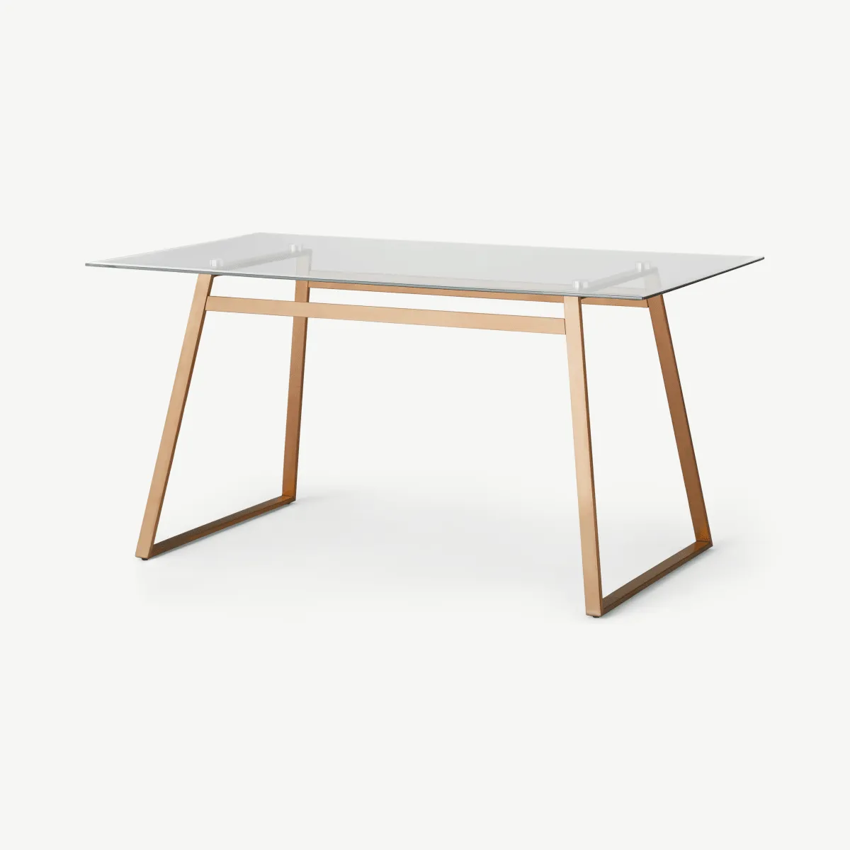 Haku 6 Seat Dining Table, Copper and Glass