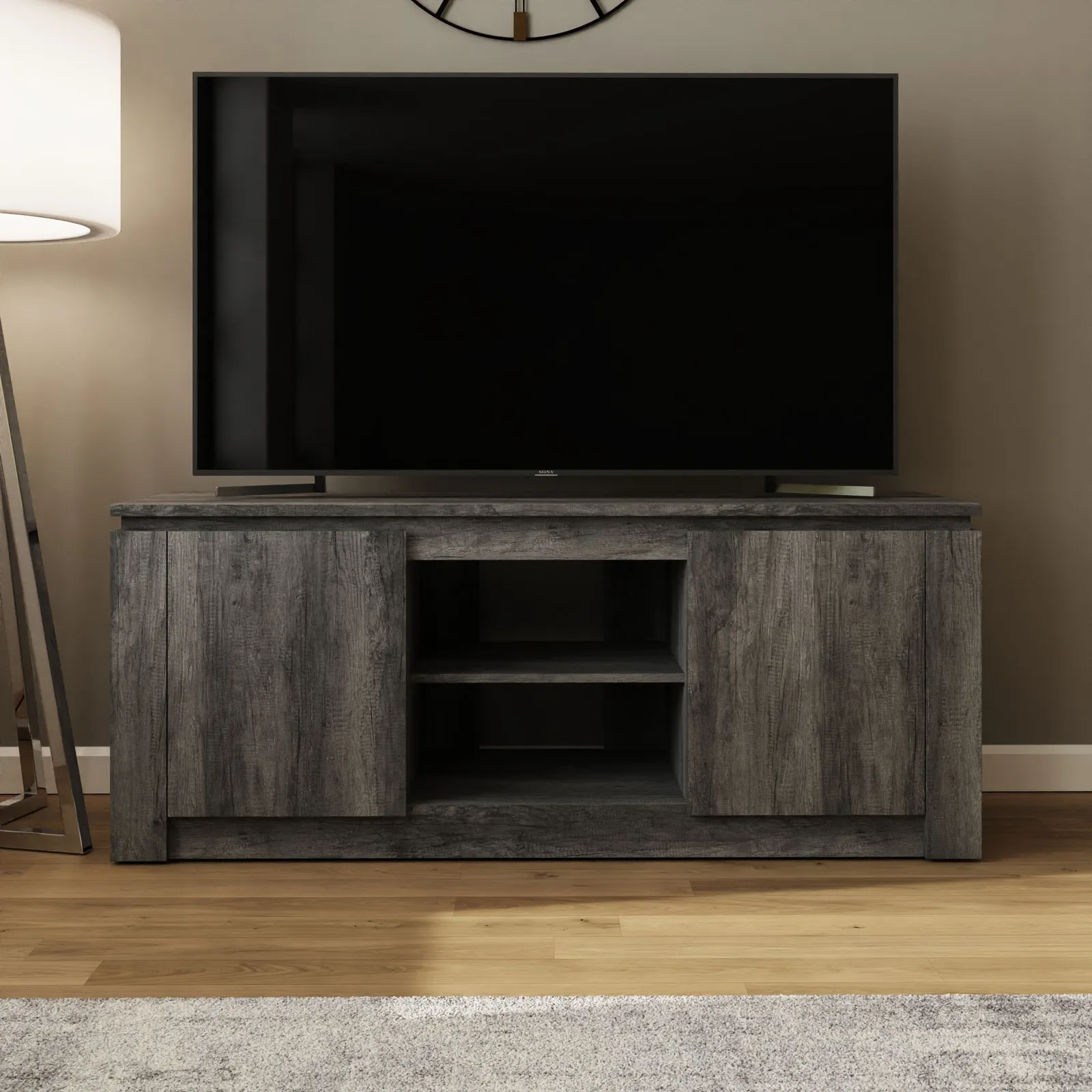 GFW Canyon Wide TV Unit in Charcoal