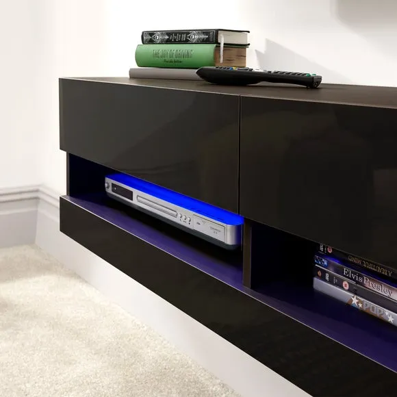Galicia LED Extra Wide Floating Wall TV Unit for TVs up to 80" 2