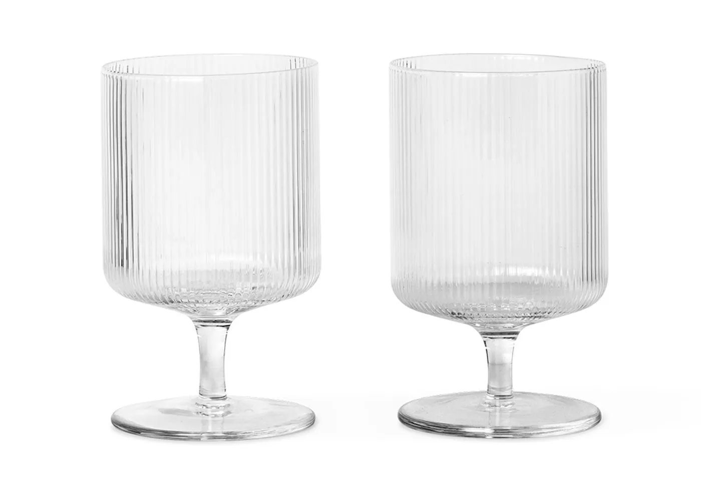 ferm LIVING Ripple Clear Wine Glass Set of 2