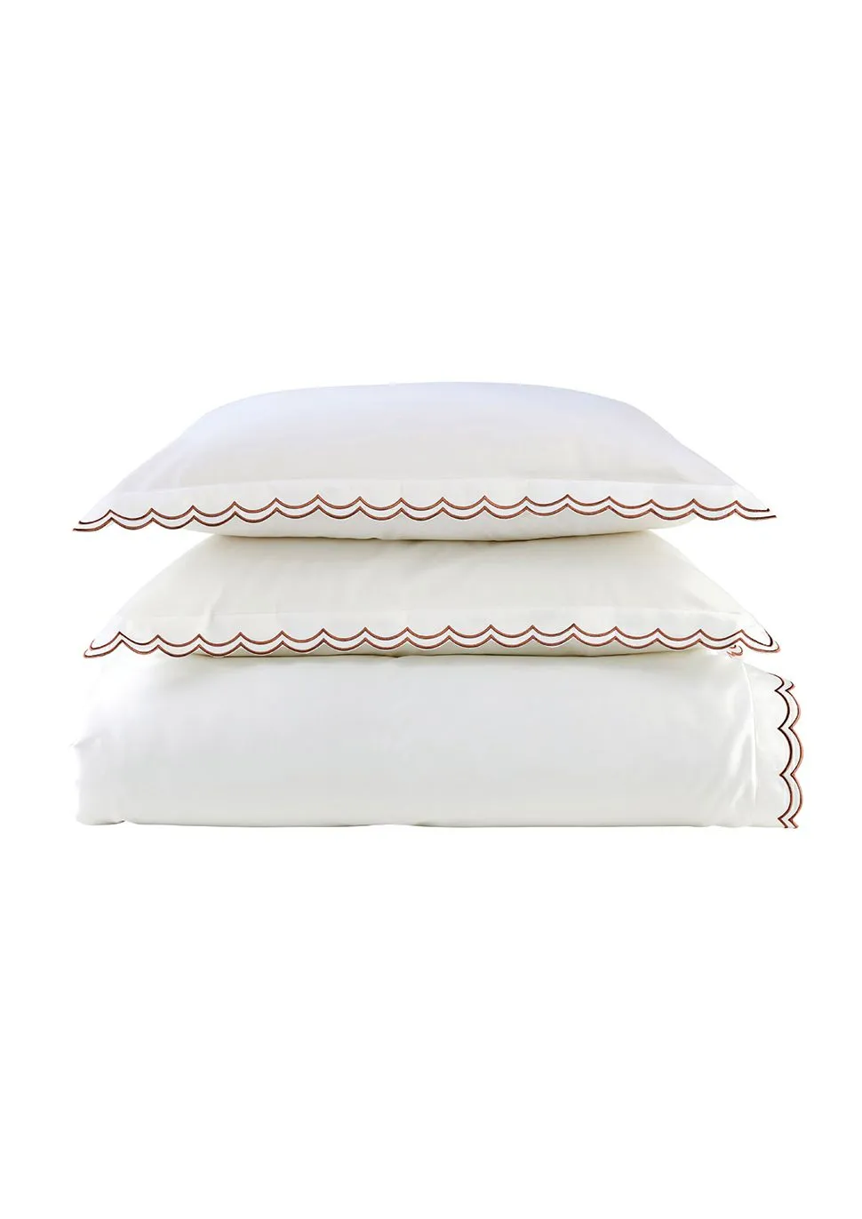 CHRISTY Scallop Edge Cotton Sateen Duvet Sets in Red 3