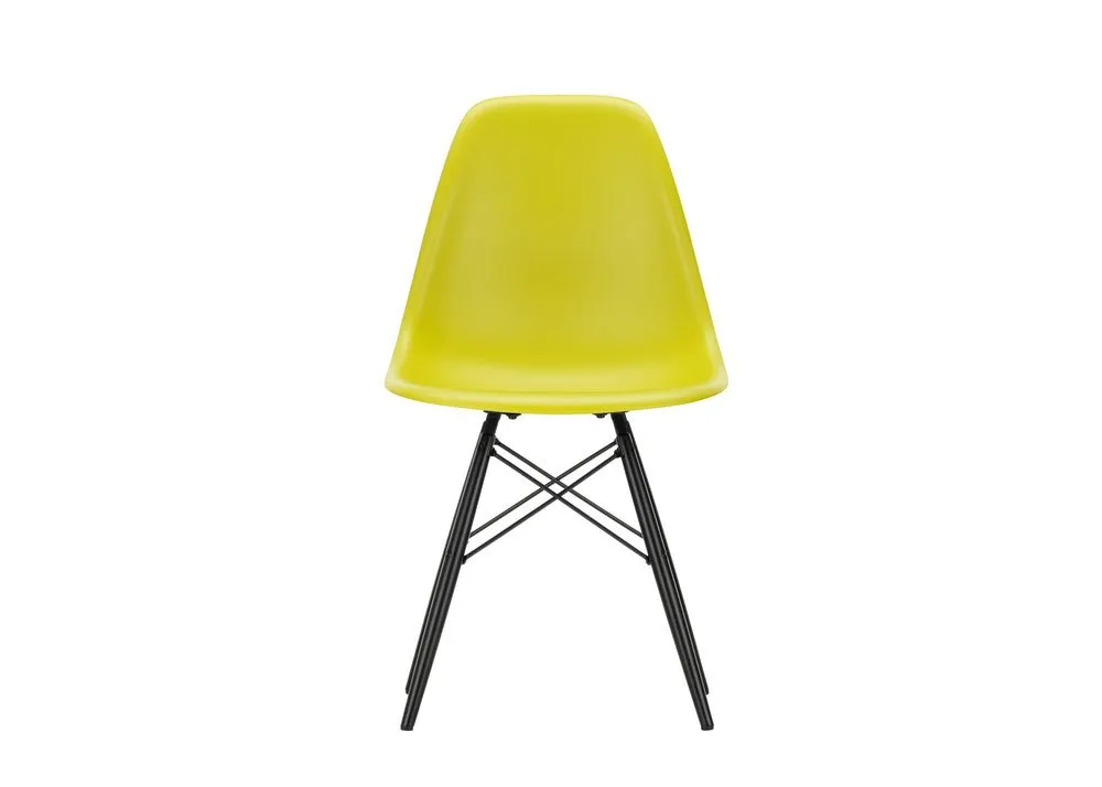 Vitra Eames DSW Side Chair New Height Mustard Black Maple Base