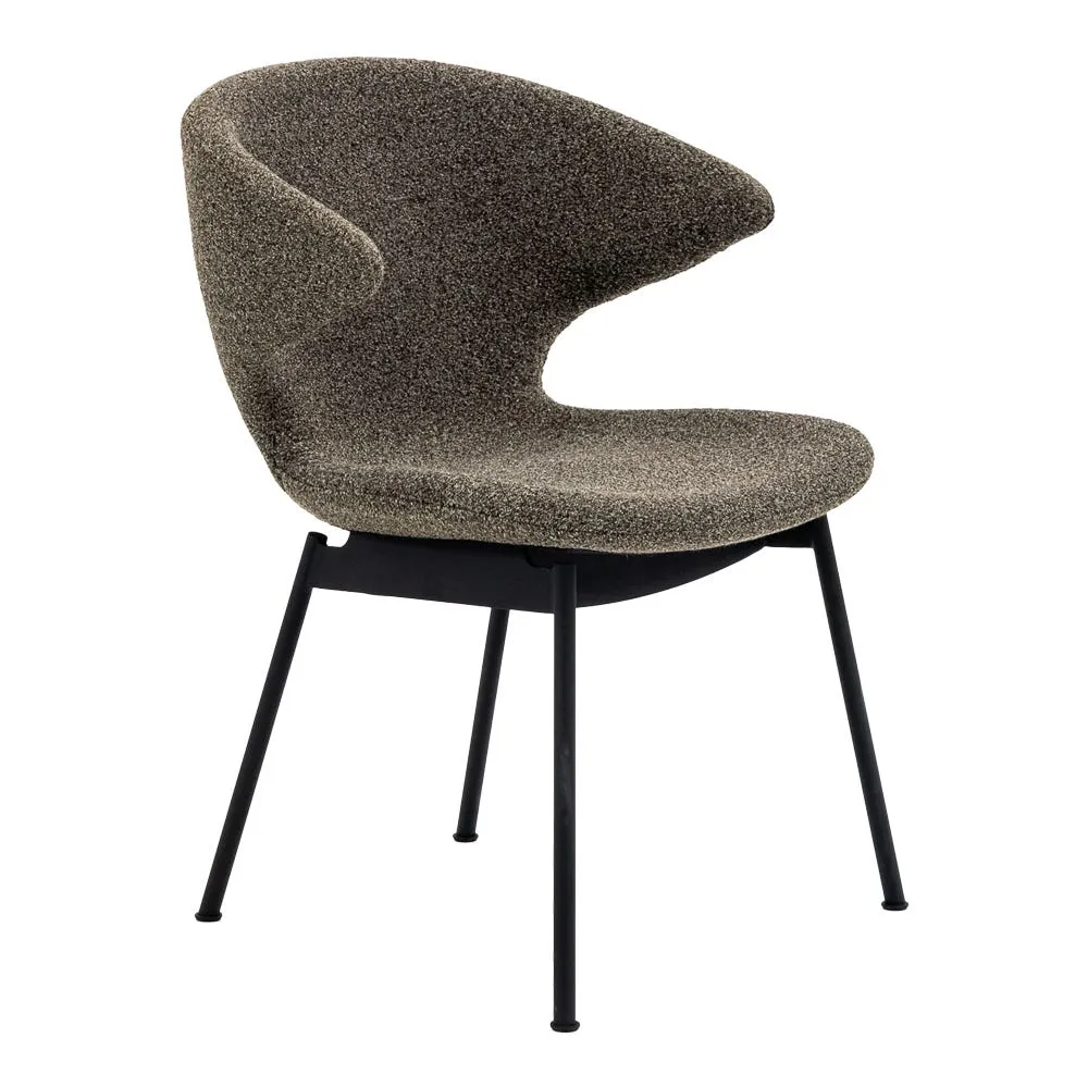 Case Ella Dining Chair in Boucle Pepper with Black Legs 2