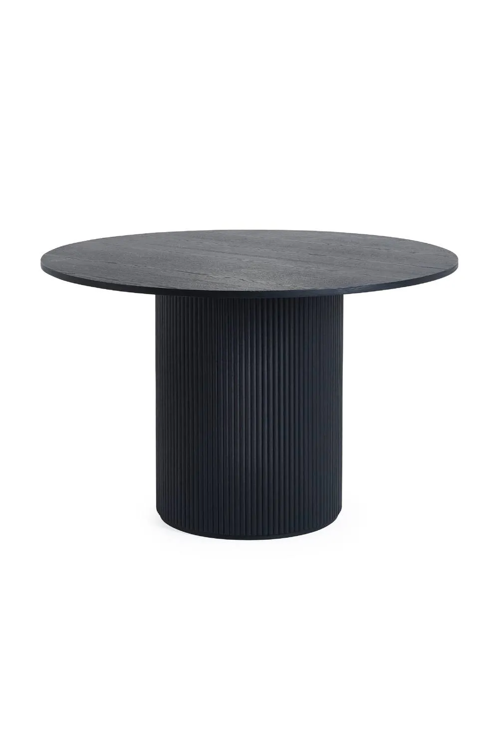 Julian Bowen Louis Fluted Round 4 Seater Dining Table in Black 5