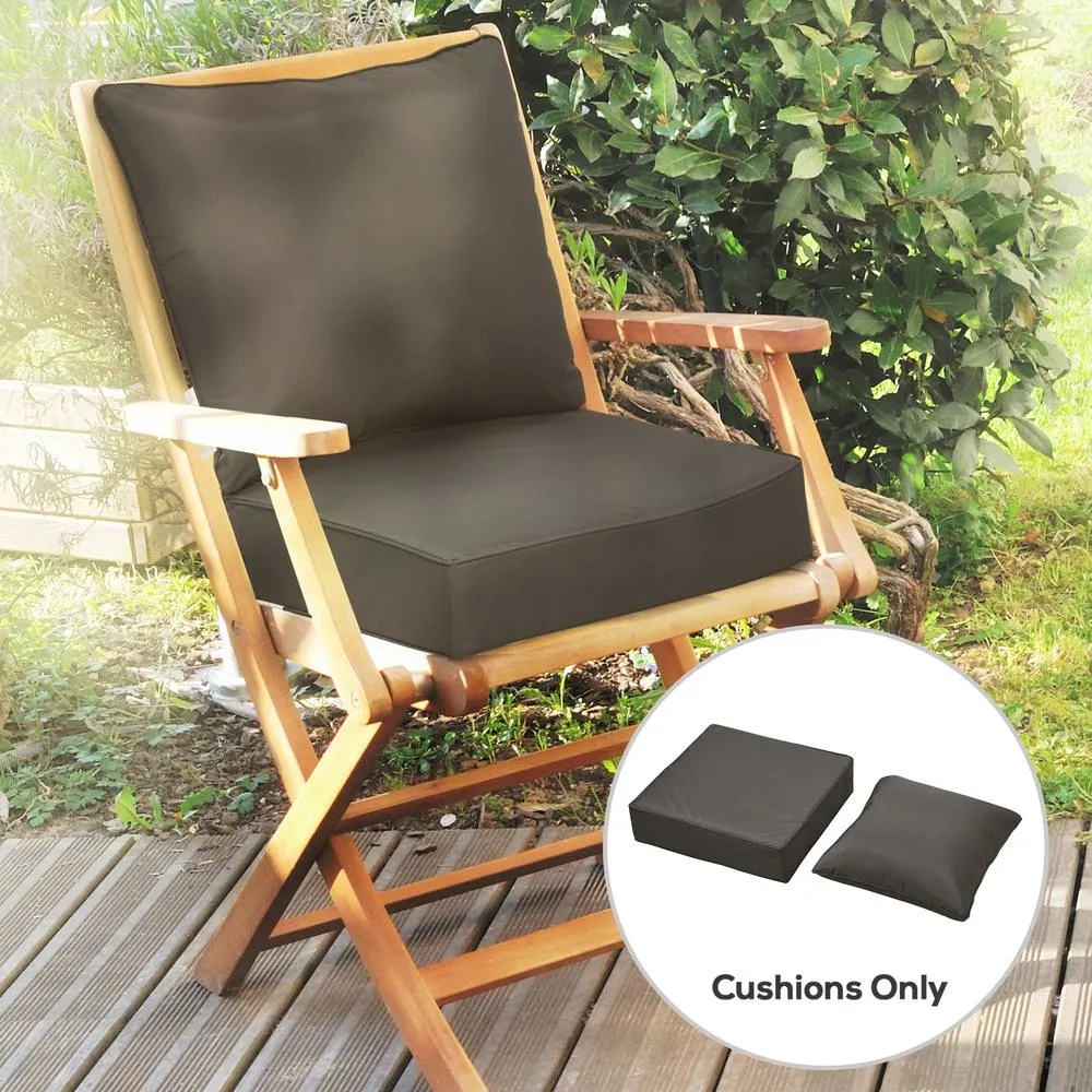OUTSUNNY Outdoor Seat & Back Cushion Set, Olefin Patio Chair Cushion in Dark Grey