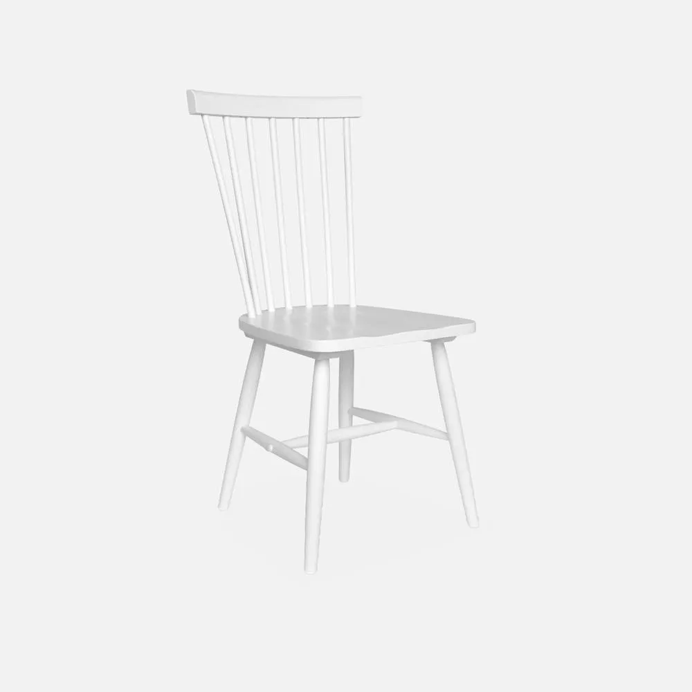 sweeek Pair Of Wooden Dining Chairs in White 3