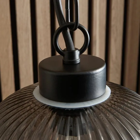 Riley Ribbed Industrial Adjustable Pendant Light 3