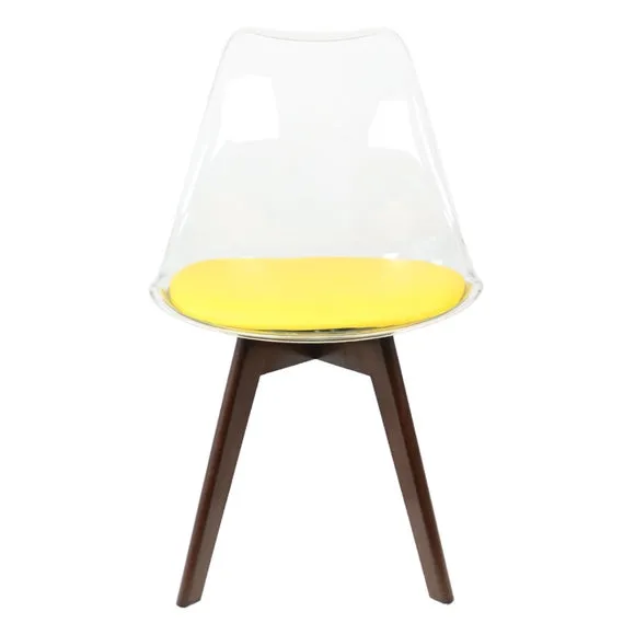 Fusion Living Soho Clear Plastic Dining Chair with Squared Legs 3