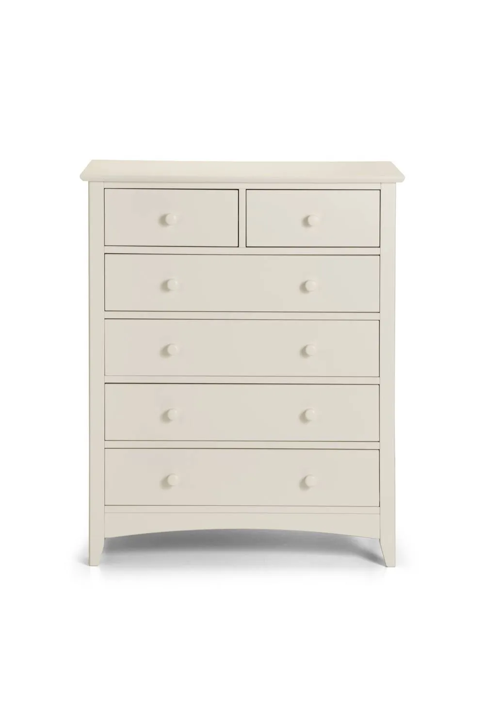 Julian Bowen Cameo 6 Drawer Chest (4+2) in Warm White 5