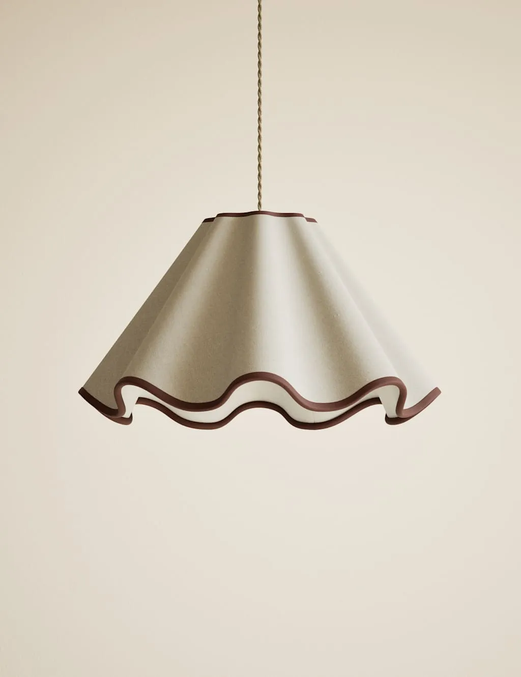 M&S Wave Scallop Large Lamp Shade Brown