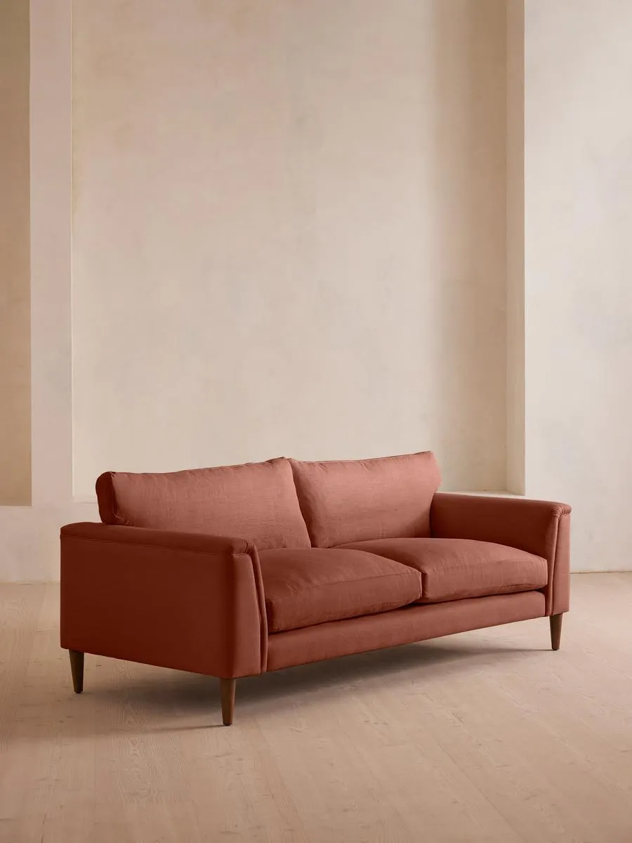 Reya Three Seater Sofa, Linen, Sienna
