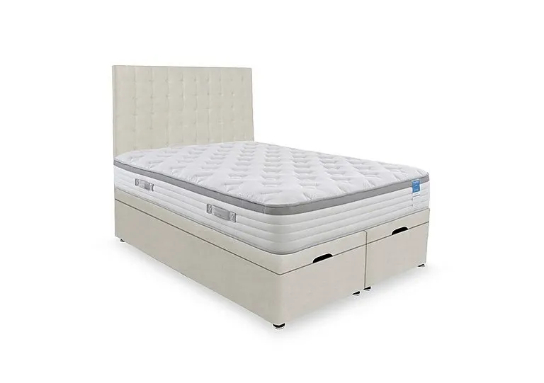 Hybrid 360 End Lift Ottoman Divan Set - Small Double - Plush Ecru