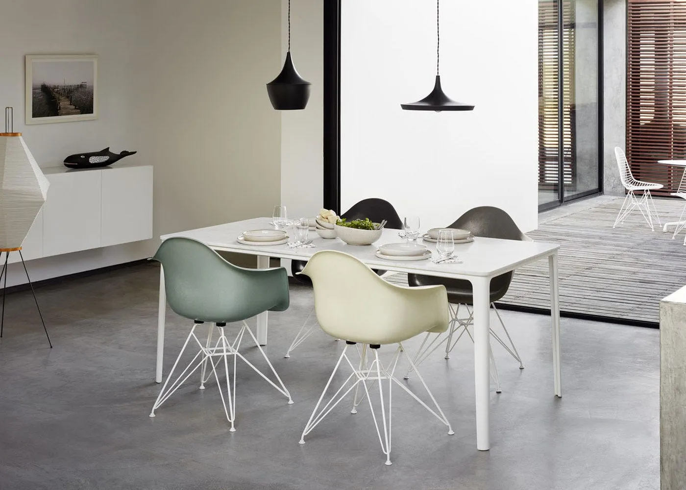 Vitra Eames DAR Armchair New Height Vitra Granite Grey Basic Dark Powder Base 2