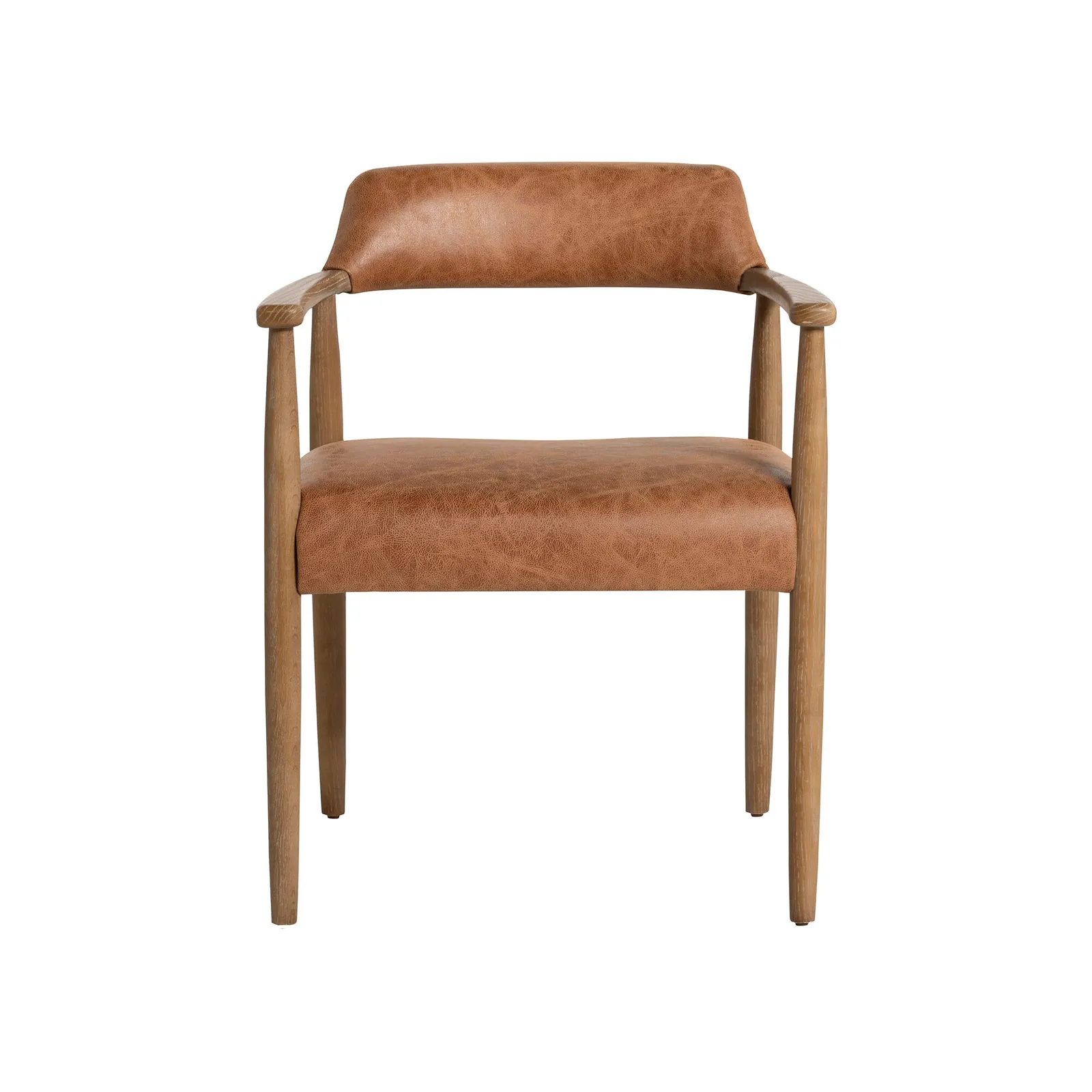 Ames Dining Chair With Arms, Brown Leather | Barker & Stonehouse 4