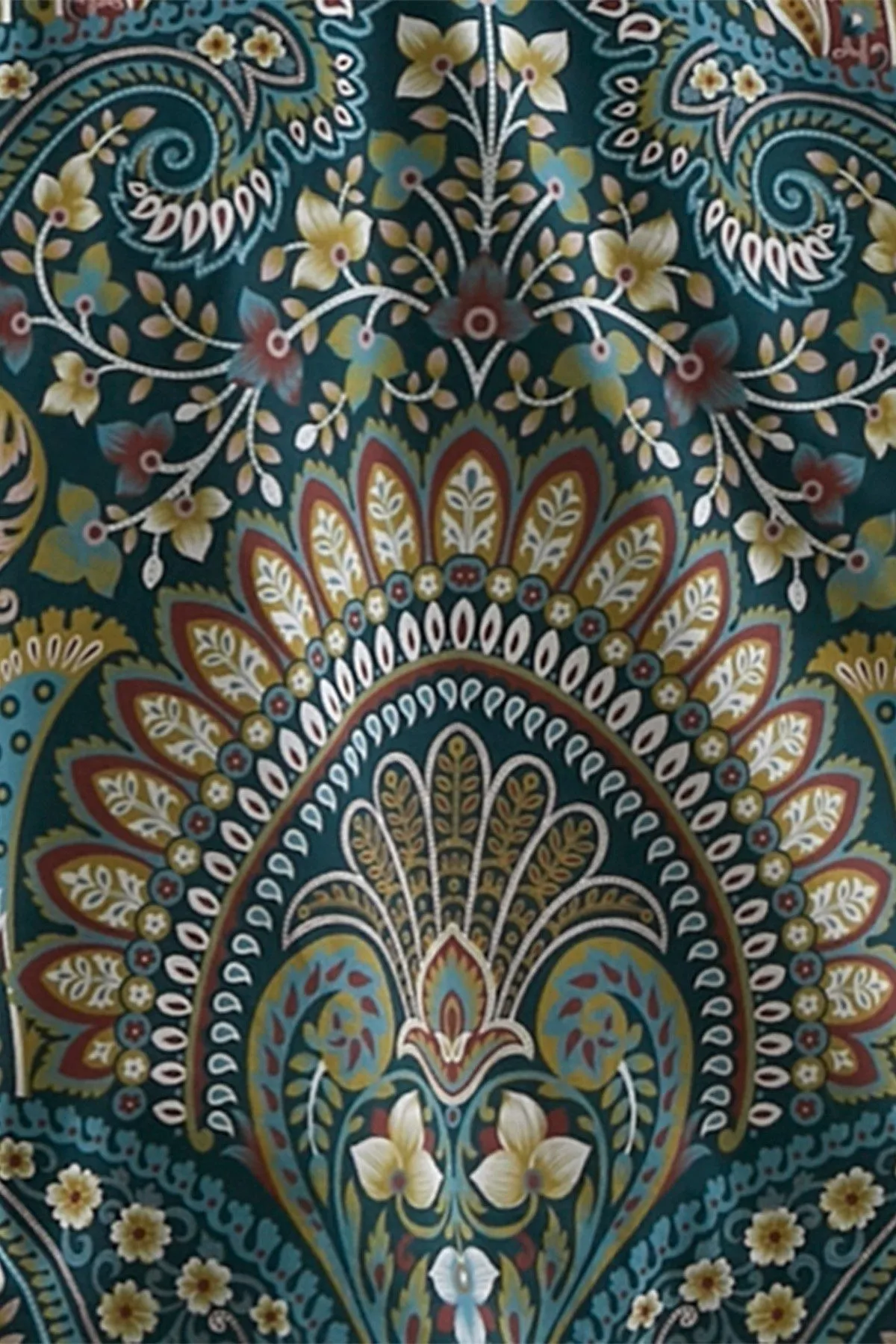 Dreams & Drapes 'Palais' Rich Jacobean Damask Print Duvet Cover Set in Teal 3