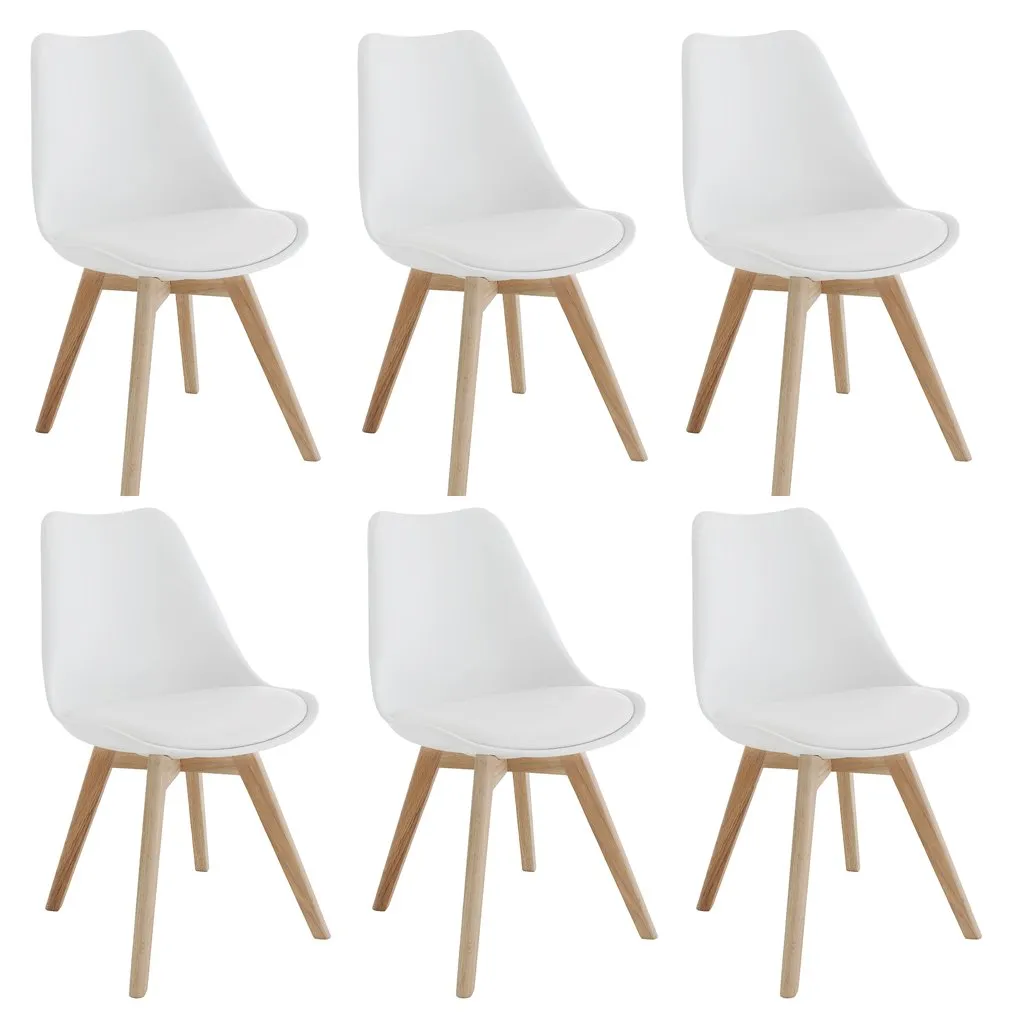 Habitat 6 Jerry Dining Chairs - White