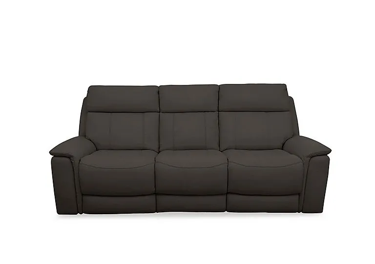 Chill Leather 3 Seater Power Recliner Sofa with Bluetooth and Drop Down Console - Dark Chocolate