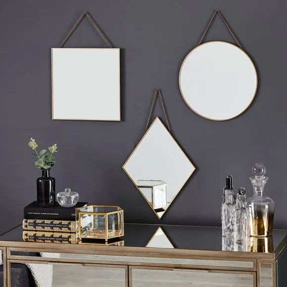 Round Hanging Chain Wall Mirror 3