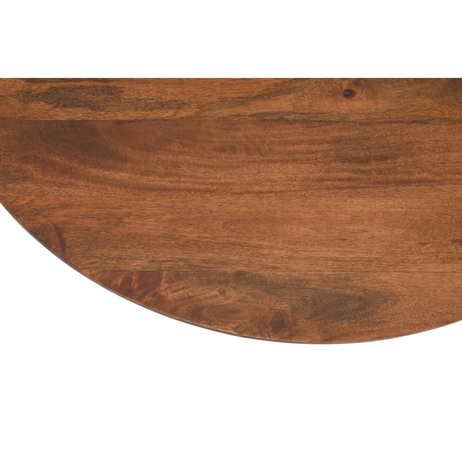 IH Design Carney Mango Wood Slatted Round Coffee Table 80cm in Brown 4
