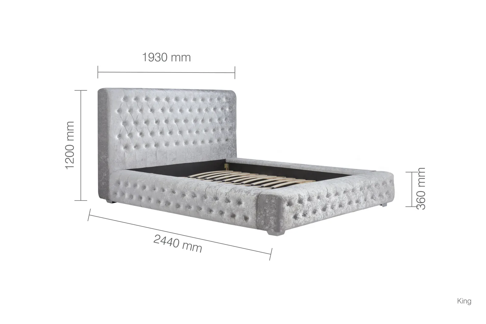 Birlea Grande Bed in Grey 6