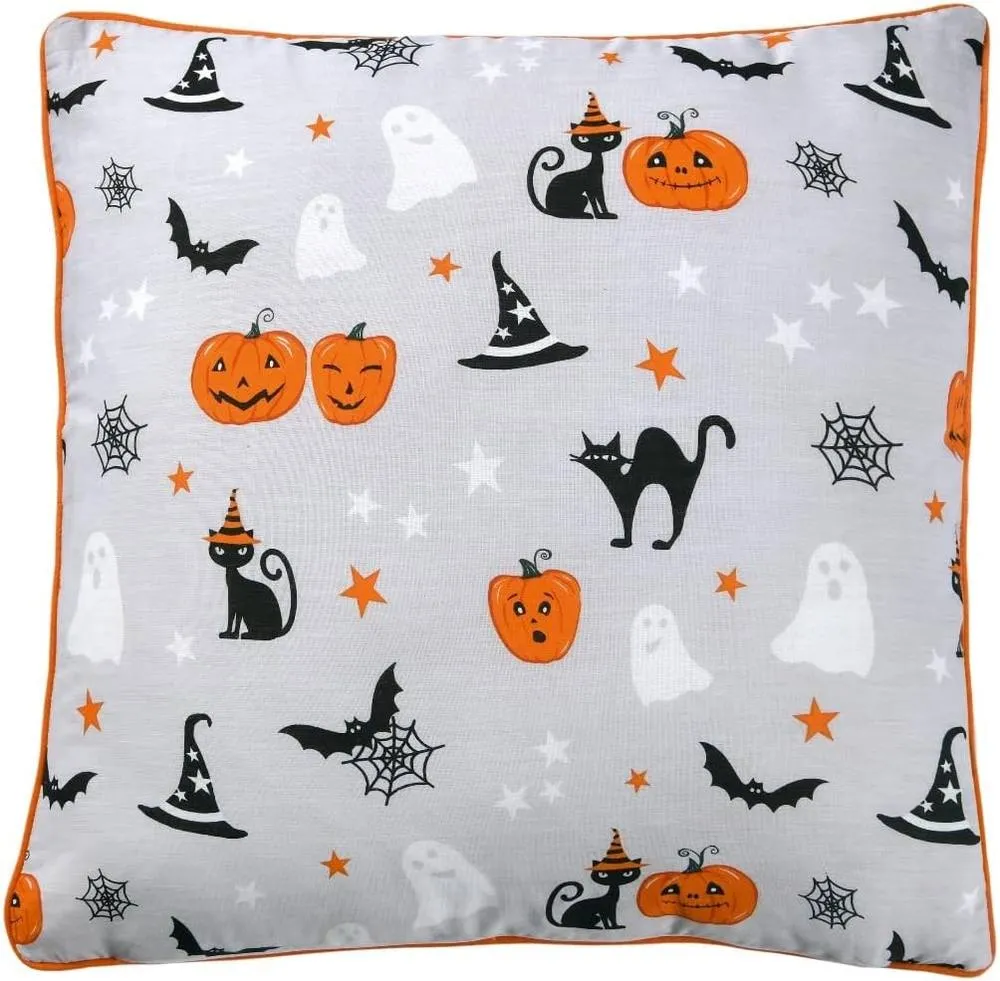 Smart Living Set of 4 Halloween Printed Filled Cushions 45x45cm Cat Pumpkin Design 5