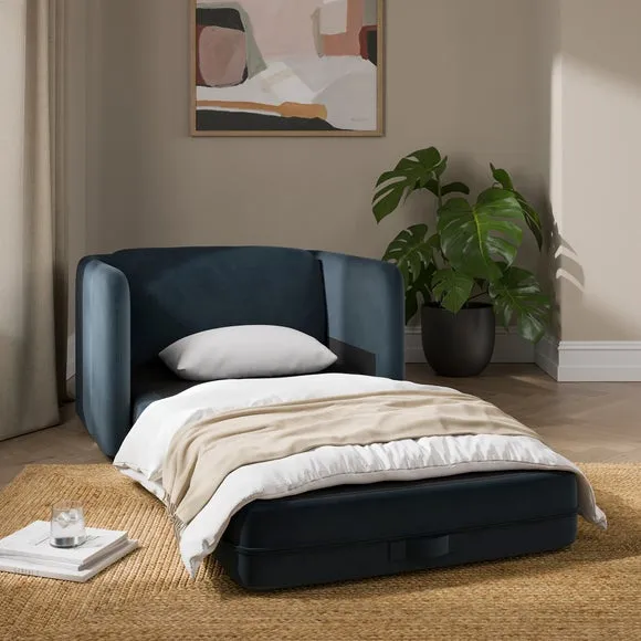 Kinsley Velvet Fold Out Single Bed Chair 2