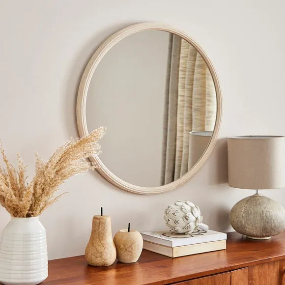 Sandi Stone Effect Round Wall Mirror