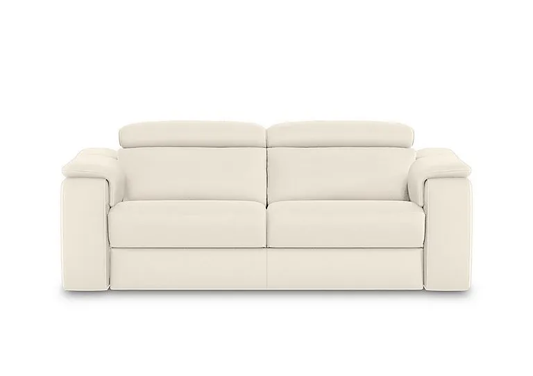 Canto 3 Seater Leather Sofa - Torello Bianco Puro