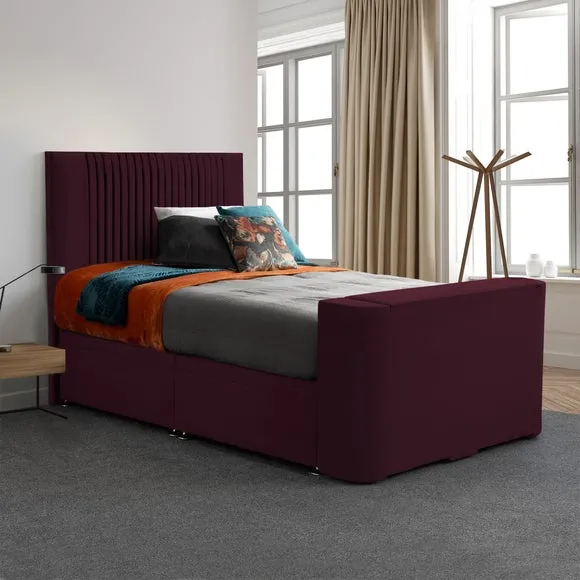 Sweet Dreams Opulence Vertical Pleated Side Lift Ottoman TV Bed 2