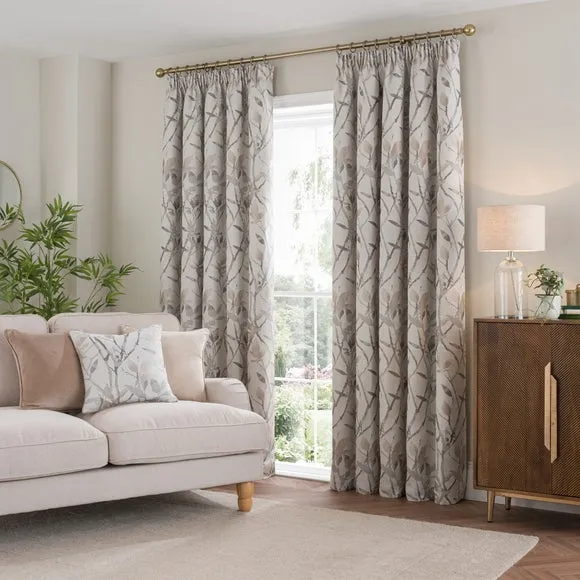 Zen Jacquard Pencil Pleat Curtains 2