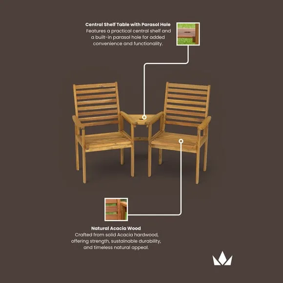 Napoli 2 Seat Wooden Companion Set 6