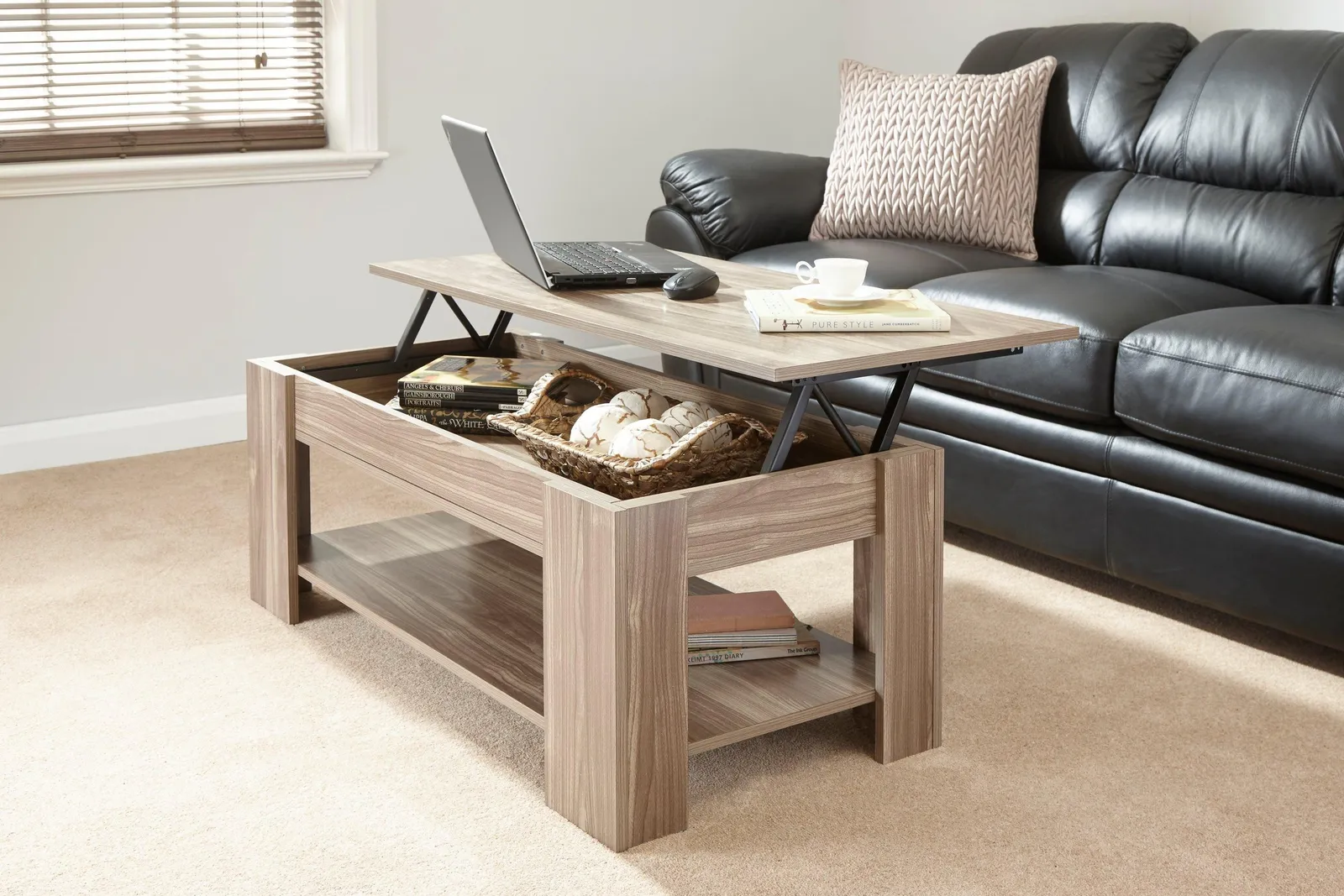 GFW Lift Up Coffee Table in Walnut 3