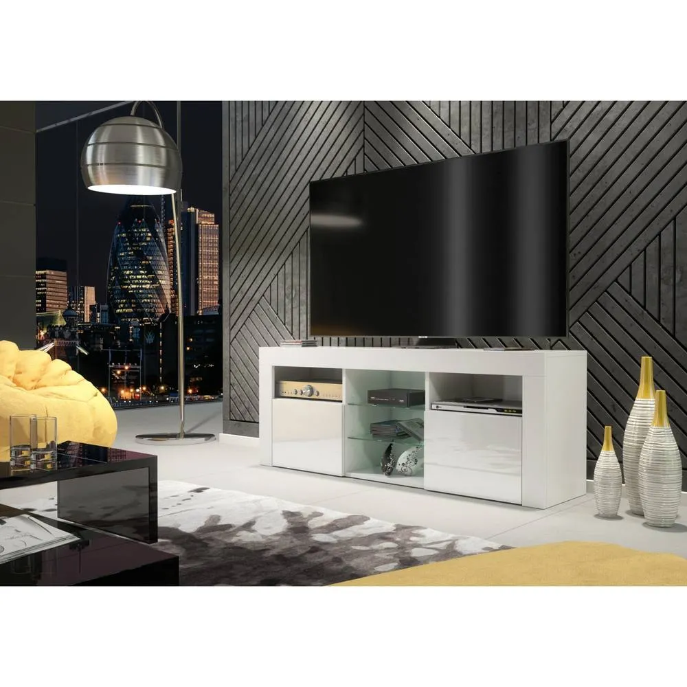 Creative Furniture Pulse TV Unit 145cm - White with Gloss Doors 2