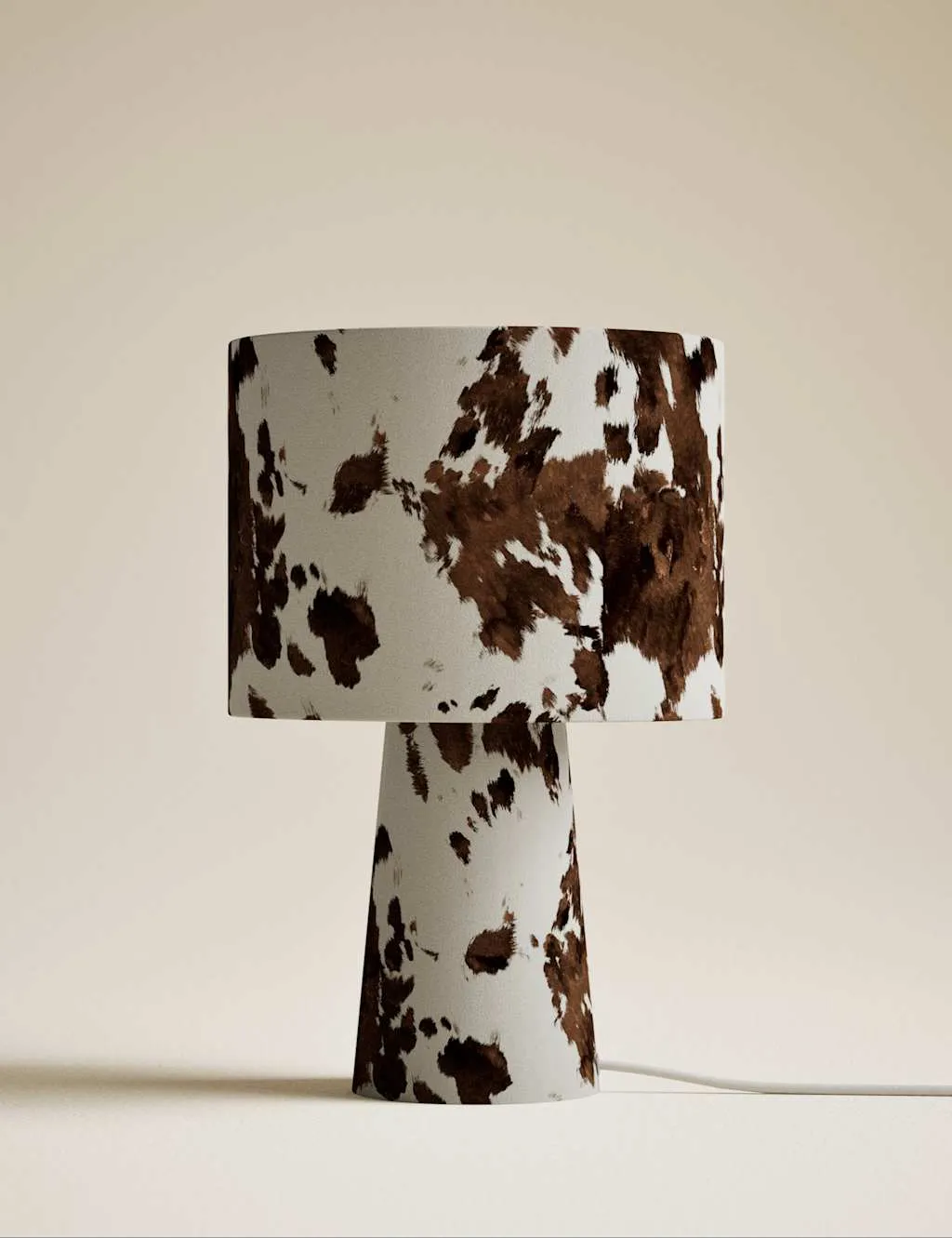 M&S Fabric Cow Print Table Lamp Multi