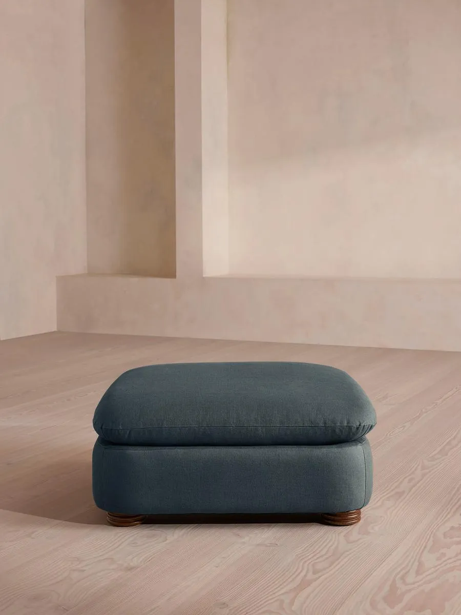 Rava Ottoman, Linen, Prussian Blue