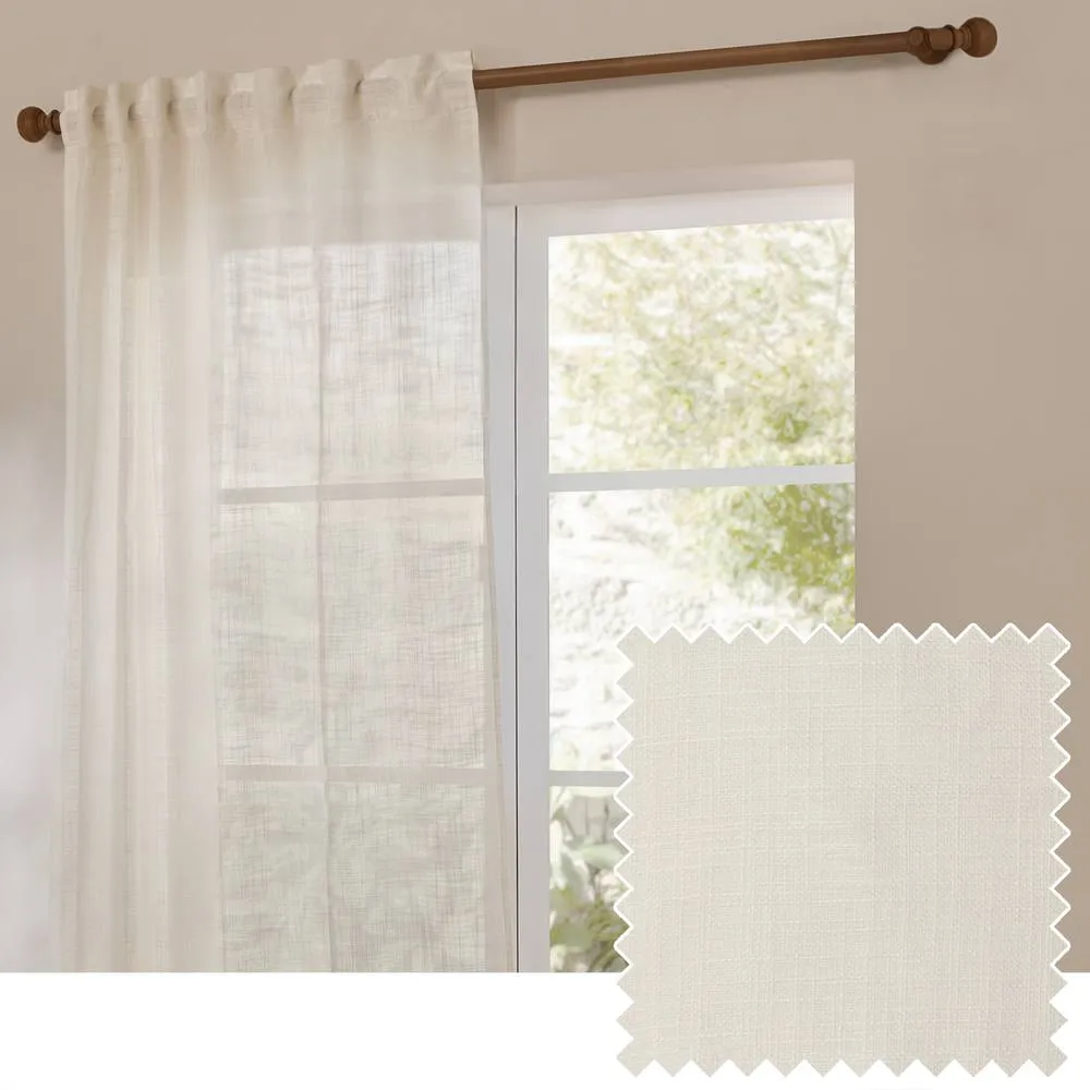 Yard Cirrus Sheer Tab Top Curtain Panel in Warm White 1