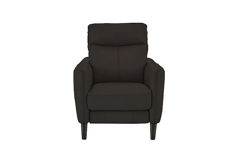 Compact Collection Petit Leather Armchair - Dark Chocolate