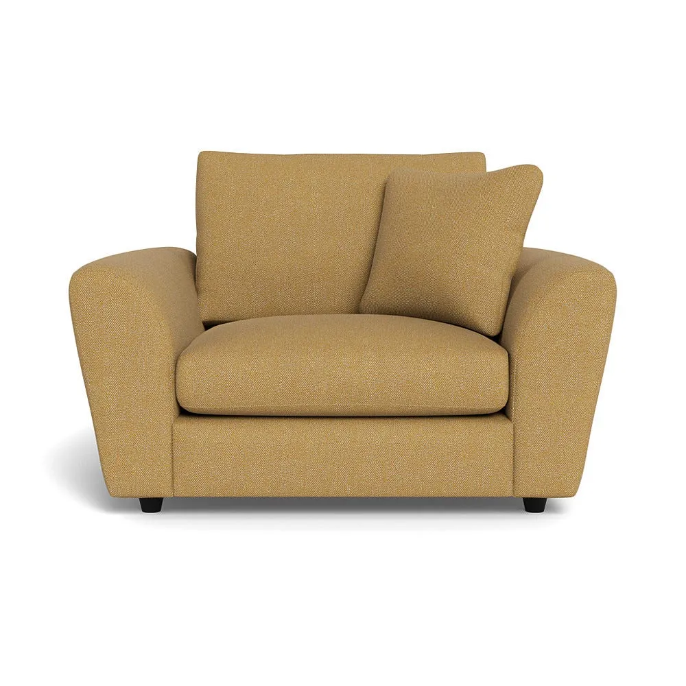 Heal's Snooze Loveseat Boucle Tweed Citrine Black Feet 1