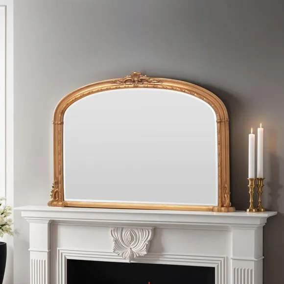 Yearn Victoria Arched Bevelled Overmantel Wall Mirror 2