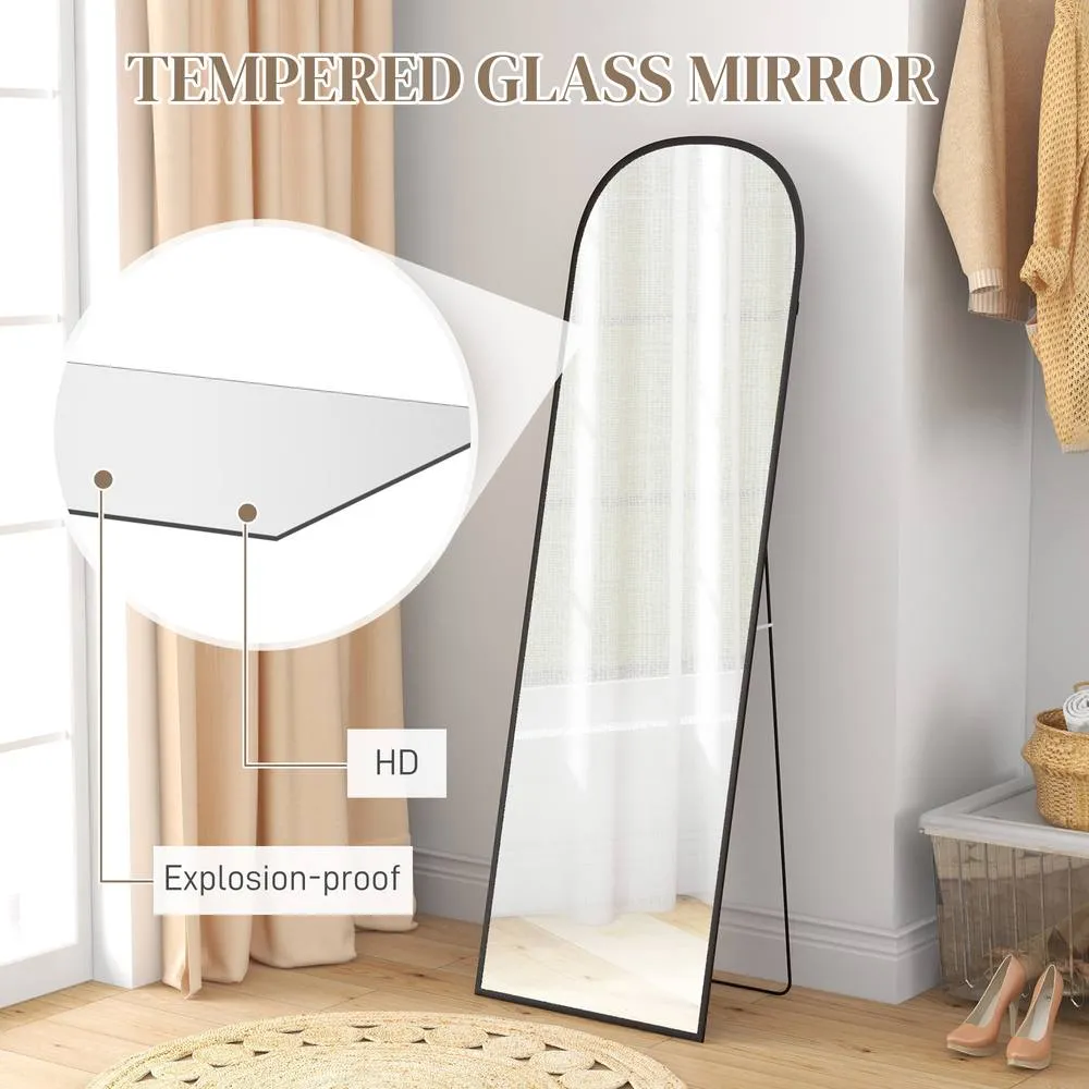 HOMCOM Full Length Mirror Hanging or Leaning Freestanding Floor Mirror in Black 5