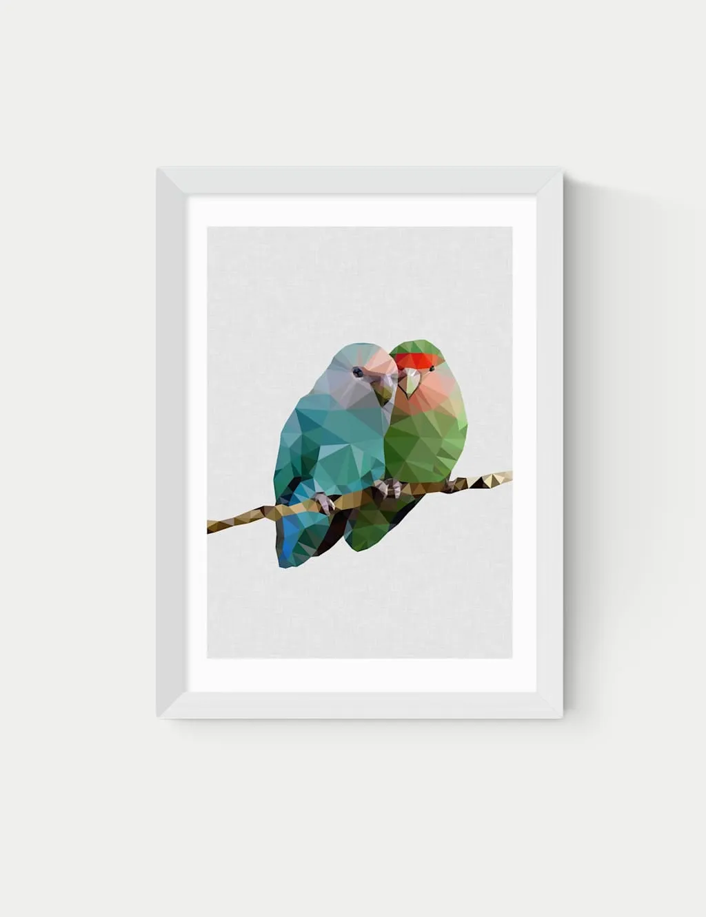 East End Prints Two Love Birds Framed Art White