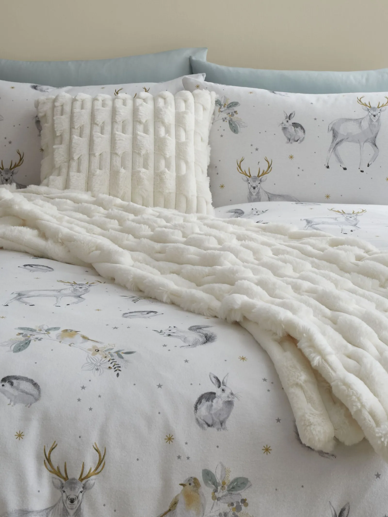 Bianca 'Carved Faux Fur' Cushion in Cream 2