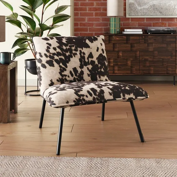 Sarnia Cow Print Velvet Occasional Chair