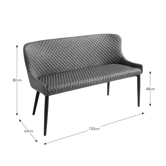 Montreal 2 Seater Dining Bench, Faux Leather, 133cm 6
