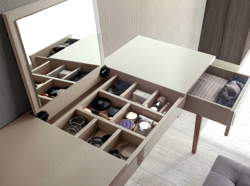 Angel Cerda Grey MDF Dressing Table with Mirror & Drawer 4